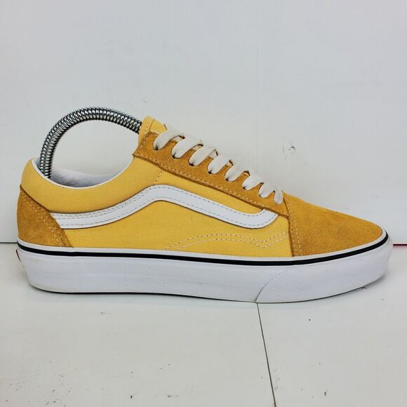 VANS Shoes Mens Size 7.5 Yellow White Suede Old Skool Skateboarding Sneaker - Picture 3 of 13